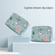 Carregar imagem no visualizador da galeria, Sunveno Baby Diaper Bags Maternity Bag for Disposable Reusable Fashion Prints Wet Dry Diaper Bag Double Handle Wetbags 21*17*7CM