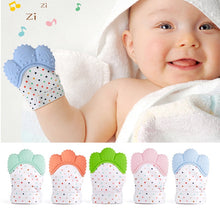 Carregar imagem no visualizador da galeria, Bebê silicone luvas dentição luva de som mordedor recém-nascido mastigável enfermagem luvas mordedor natural parar de sucção brinquedo polegar
